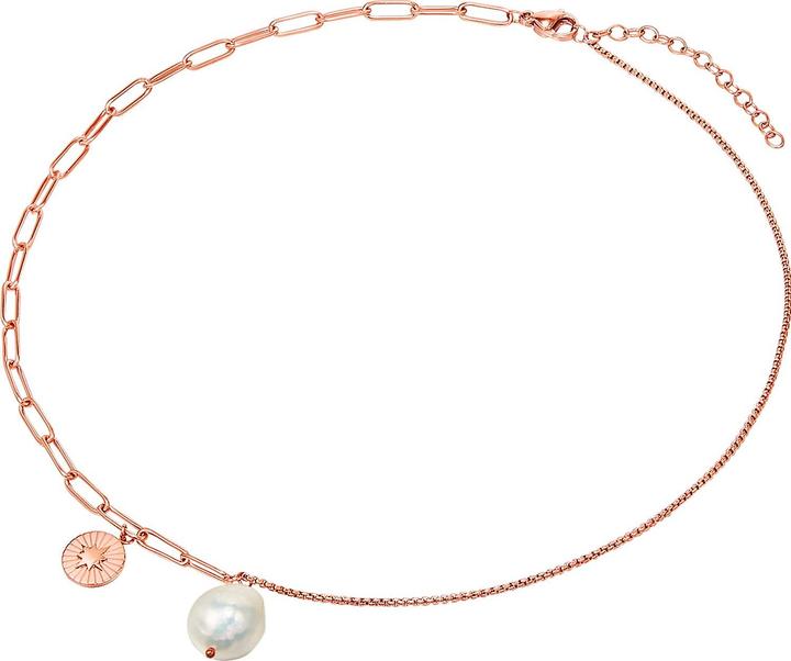 Image du produit Valero Pearls Femme Acier inoxydable Perle de culture d'eau douce or rose 40,0 cm Chaîne de base + 5,0 cm (Acier inoxydable, 40 - 45 cm)