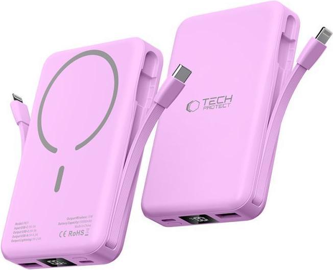 Image du produit Tech-Protect PB31 Banque d'alimentation MagSafe 10000mAH - Violet (10000 mAh, 15 W)
