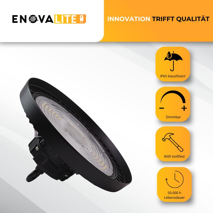 Image du produit Enovalite Luminaire LED Highbay, UFO, EEK : C, 200W, 34000lm, 4000K, noir (34000 lm)