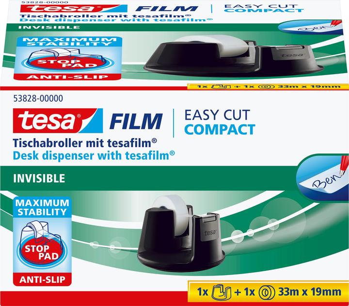 Produktbild tesa tesafilm COMPACT Tischabroller, Klebeband-Spender mit Anti-Rutsch-Boden, inkl. 1 Rolle tesafilm