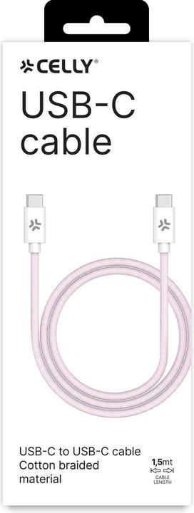 Produktbild Celly Usbcusbccottpk (1.50 m, USB 2.0, 60 W)