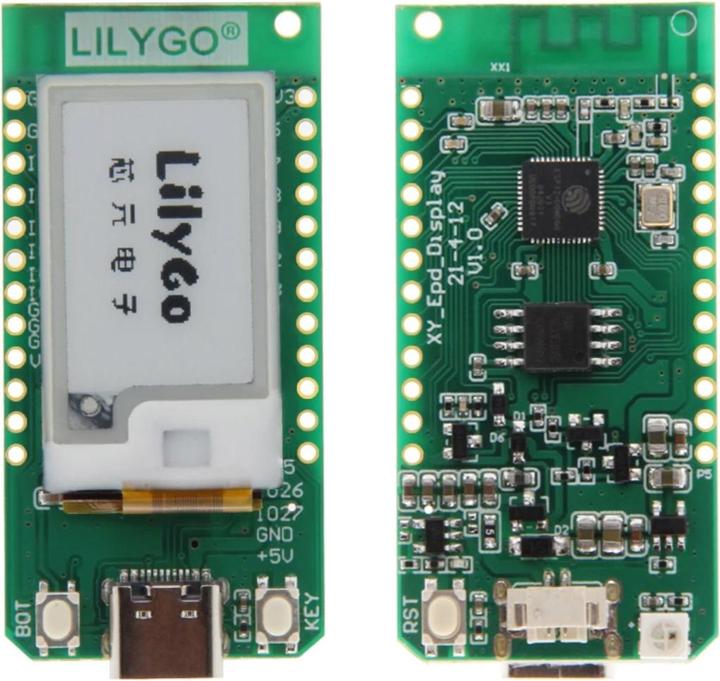 Actual product image Lilygo T-Dispay E-paper ESP32 module with 1.02 inch display