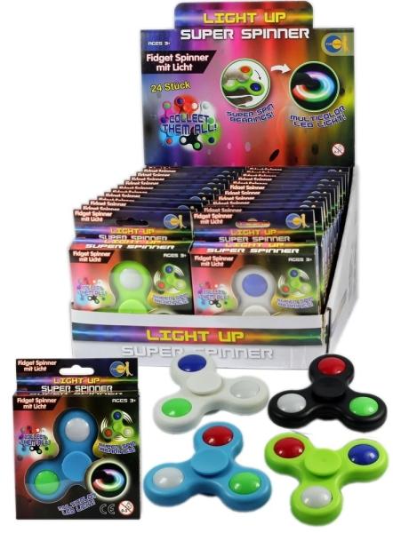 Fun trading 1 Finger-Kreisel fidget spinner LED Licht Chrome Far