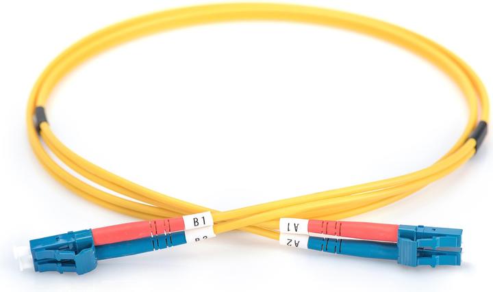 Actual product image Digitus FO patch cable LC/LC 09/125µm singlemode duplex halogen free with measuring protocol yellow 1m (1 m)