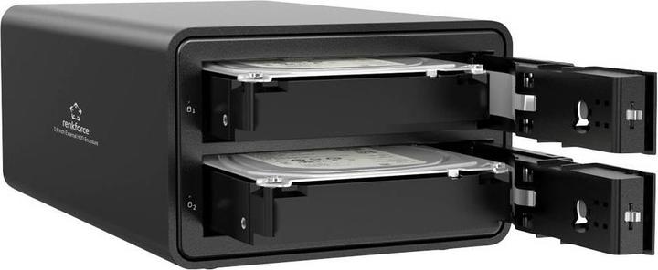 Actual product image Renkforce RF-6647596 8.9 cm (3.5 Zoll) Festplattengehäuse 2 Bay 3.5 Zoll USB-A ( (3.5")