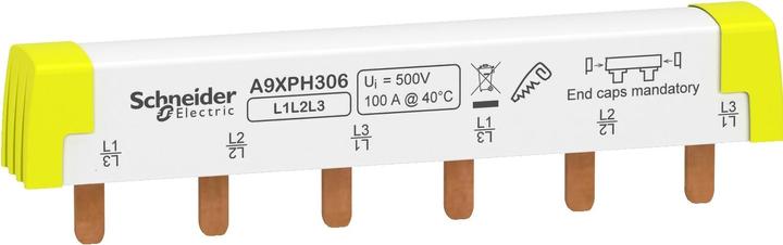 Schneider Electric Phase busbar bar, can be cut to length, 3P, 6 TE, A9XPH306 (100 A)