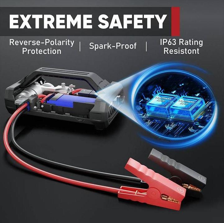 Immagine prodotto Lokithor Powerbank / Jump starter JA302, 2500A, compressore 10-150 PSI (2500 A, 17100 mAh)