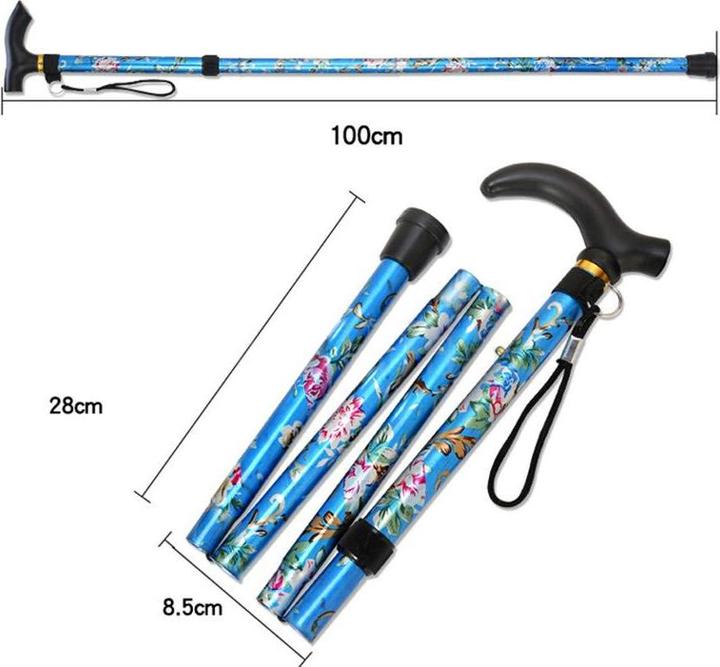 Produktbild JTI Klappbarer Stock - blau - verstellbar - 81-92 cm