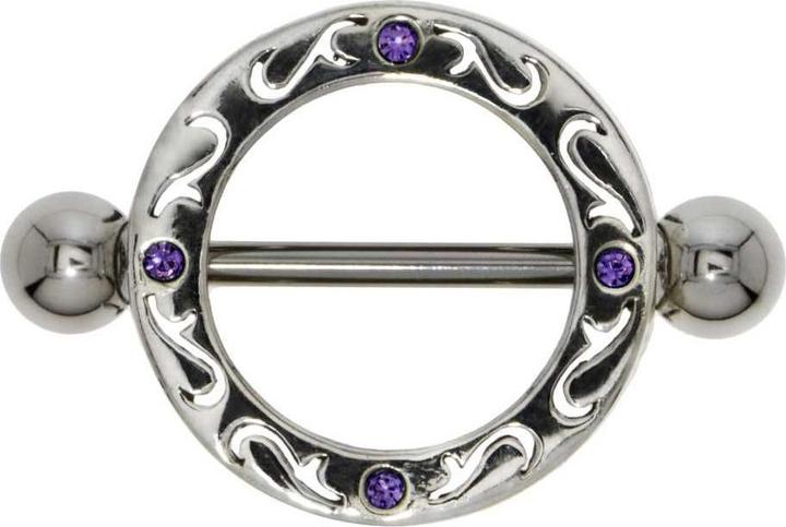 Produktbild Bijouteria Brustpiercing (Chirurgenstahl 316L, Kristall, Silber 925)