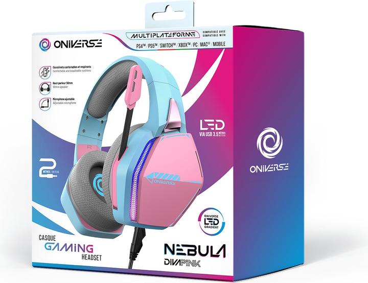 Produktbild Oniverse Gaming Headset Nebula - Diva Pink (Kabelgebunden)
