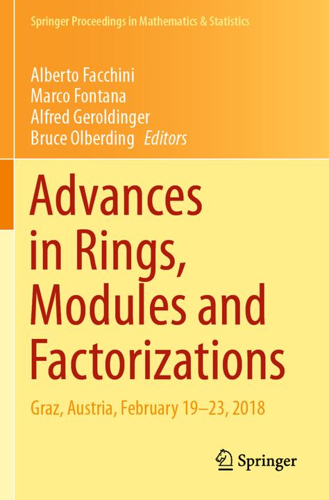 Produktbild Advances in Rings, Modules and Factorizations (Alfred Geroldinger, Bruce Olberding, Marco Fontana, Alberto Facchini, 2021)