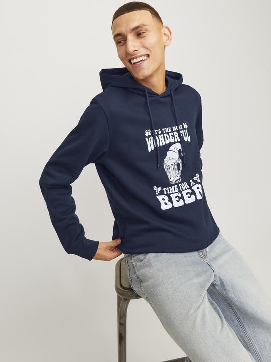 Actual product image Jack & Jones Jjxmas One Colour Funny Sweat Hood (XL)