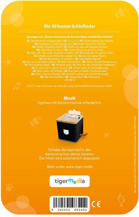 Image du produit Tigermedia Tigercard- Les 30 meilleures berceuses (Allemand)