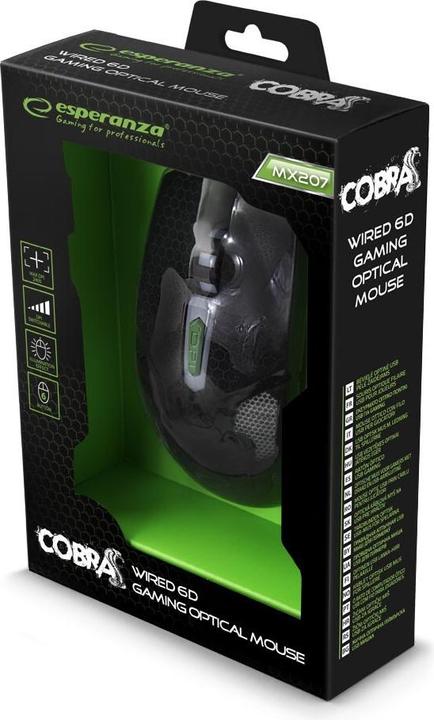 Produktbild Esperanza Gaming mouse MX207 Cobra EGM207G Green (Kabelgebunden)