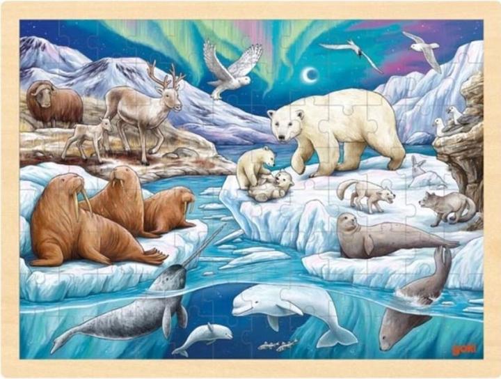 Actual product image Goki Inlay Puzzle Polar Night 96 pieces (96 pieces)