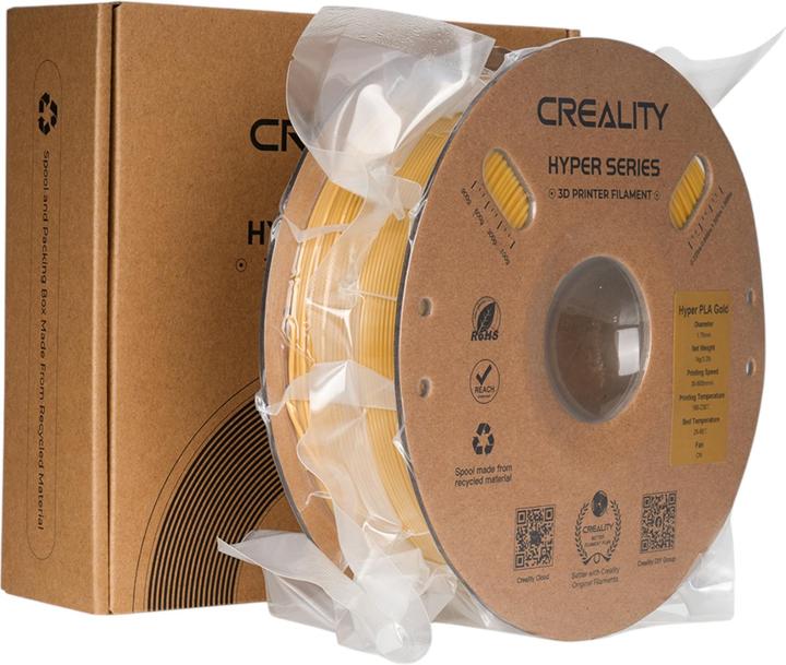 Produktbild Creality Hyper Speed PLA 1,75mm Filament 1kg (PLA, 1.75 mm, 1000 g, Gold)