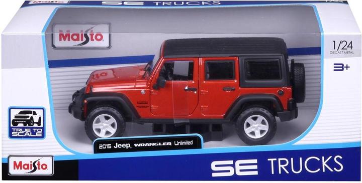 Actual product image Maisto Jeep Wrangler Unlimited 2015 1/24 orange