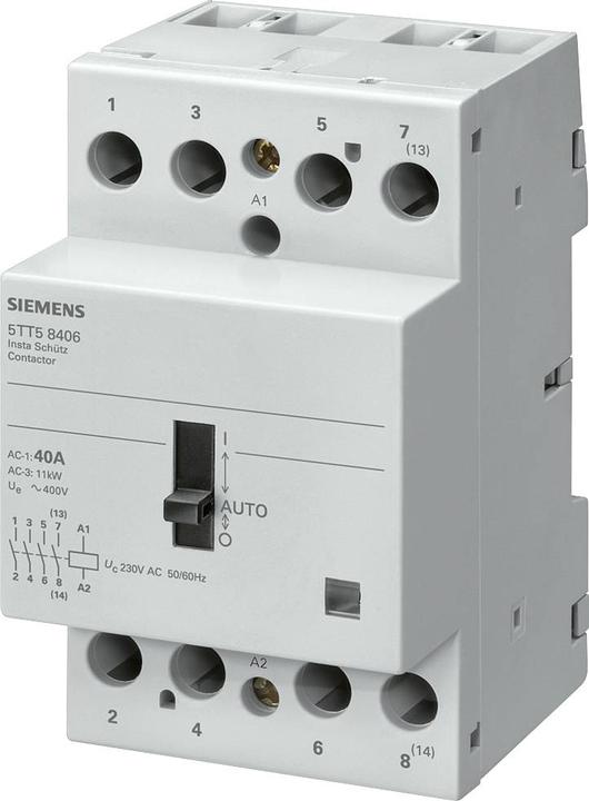 Image du produit Siemens SIEM 5TT5841-8 INSTA Bouton 0/1 automatique avec 3 fermetures et 1 ouverture pour AC23