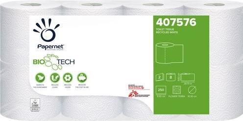 Actual product image Multi Toiletpapir Papernet Biotech 2 lag nyfiber 28,75 m 8x8 rl,8 pk x 8 rl/krt (64 x)