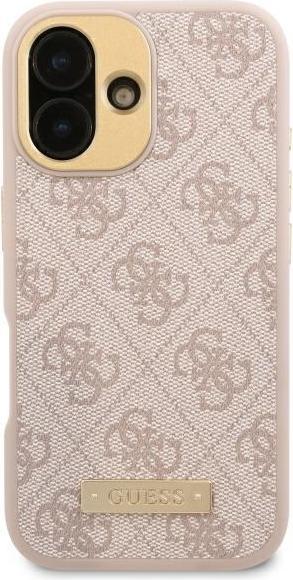 Actual product image Guess GUHMP16XU4GPRP iPhone 16 Pro Max 6.9" różowy/pink hardcase 4G Logo Plate MagSafe (Apple iPhone 16 Pro Max)