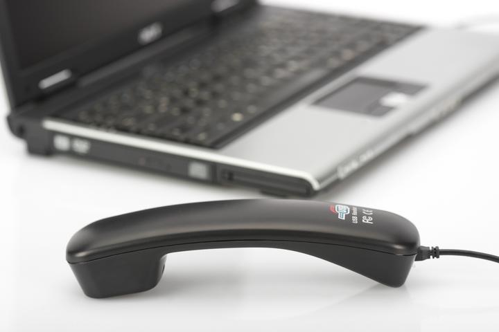 Actual product image Digitus Telephone Hoerer USB for Skype MSN ICQ X-lite Dialpad MediaRing Net2phone etc. black