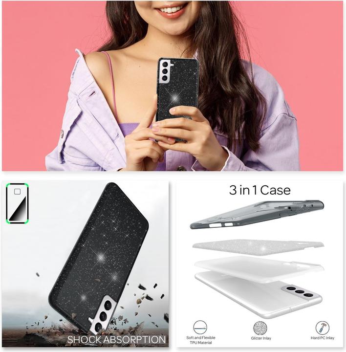 Produktbild Nalia Glitzer Handyhülle (Samsung Galaxy S22)