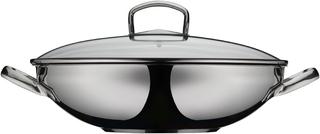 Produktbild Silit Wok Wokpfanne Induktion 36cm Glasdeckel Hongkong Edelstahl beschichtet (36 cm, Wok Pfanne, Edelstahl)