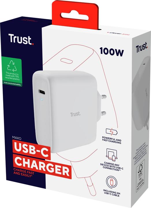 Immagine prodotto Trust MAXO 100W USB-C CARICATORE WHT (100 W)