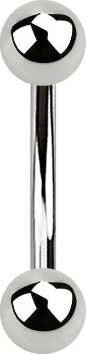 Star Piercing Banane silber mit zwei Kugeln (ohne Messing, Chirurgenstahl 316L)
