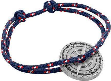 Produktbild Le vent à la française Armband Argent Vieilli - Marineblau, weiss & rot