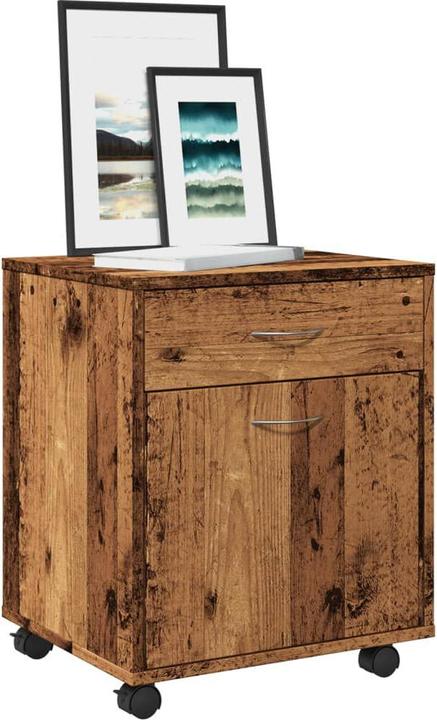 Actual product image VidaXL Rollcontainer Rollschrank Bürocontainer Büroschrank Schrank Altholz-Optik (45 x 38 x 54 cm)