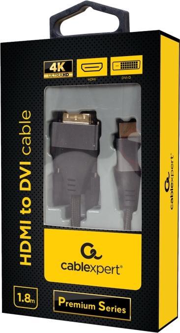 Immagine prodotto Gembird CC-HDMI-DVI-4K-6 Adattatore cavo video 1,8 m HDMI Tipo A (Standard) Nero (1.80 m, HDMI)