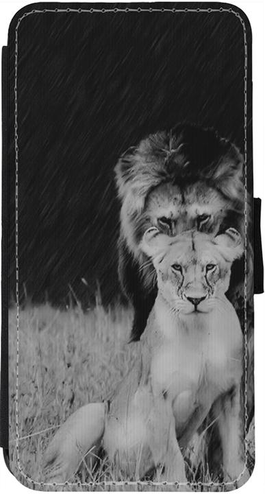 Actual product image PhoneLook Coque Wallet noir Angry lions (Apple iPhone 13)