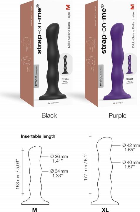 Produktbild Strap-on-me Dildo Geisha Ball Black XL