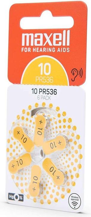 Actual product image Maxell Hearing aid battery PR536-10 (6 pcs., PR70)