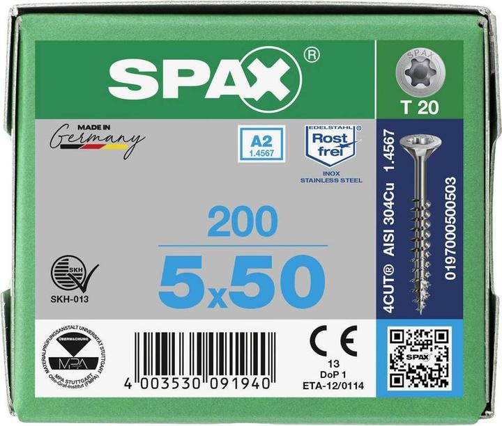 Produktbild Spax Spanplattenschrauben A2 (200 Schrauben pro Stück)