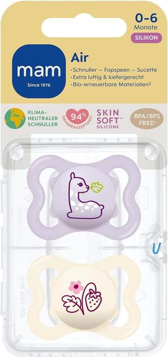 Image du produit MAM Air Silicone Sucettes, 2 pièces, 0-6 mois (2 x, jusqu'à 6 M.)