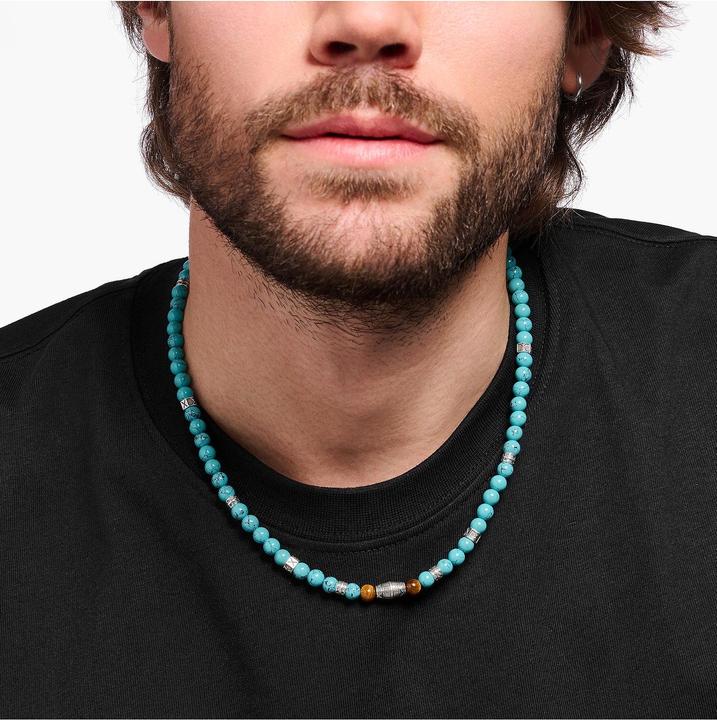 Produktbild Thomas Sabo Kette Elemente Türkis und Tigerauge (925er Silber, 50 cm)