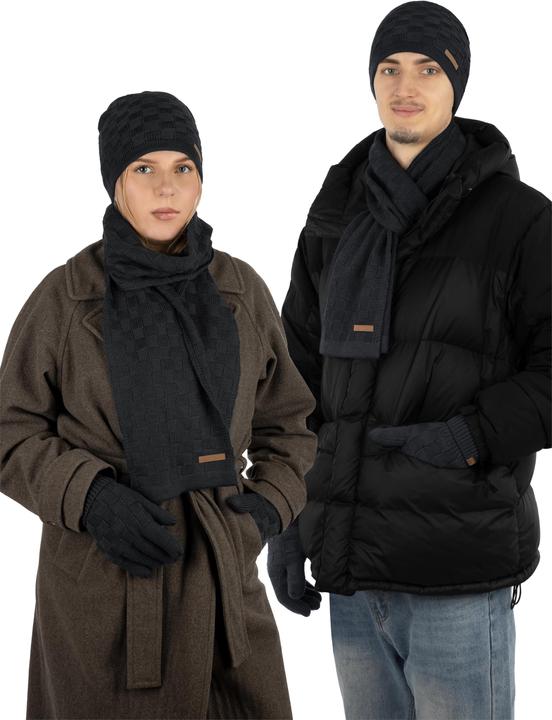 Immagine prodotto Normani Set invernale in lana merino con cappello, sciarpa e guanti modello Yuma - 9601