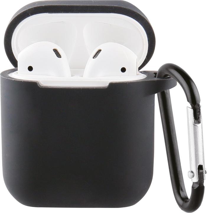 Actual product image Vivanco Apple AirPod Case 1&2 black 61646 AIRPODCASEVVBK Protective Case with Carabiner (Headphone bag)