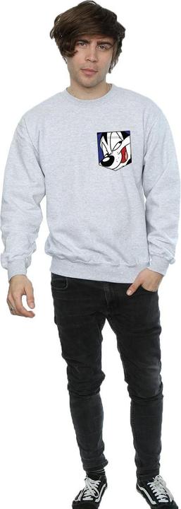 Actual product image Looney Tunes Mens Pepe Le Pew Face Faux Pocket Sweatshirt (M)