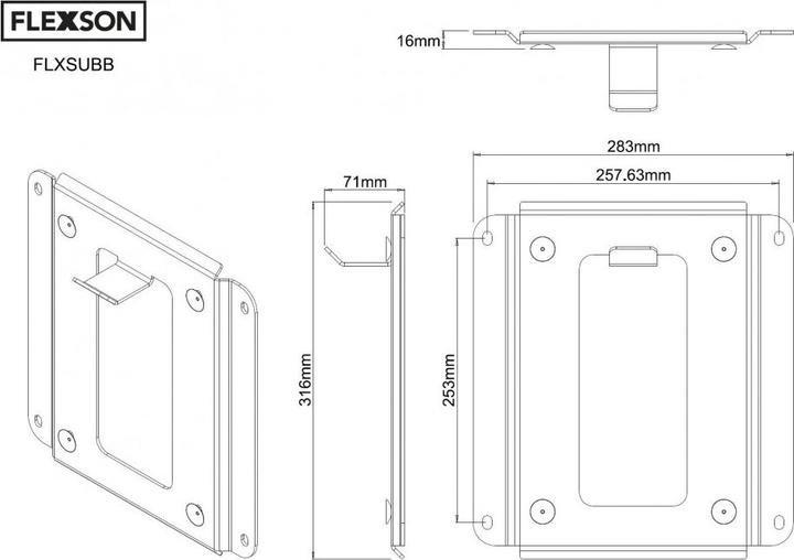 Productafbeelding Flexson Muurbevestiging voor SONOS SUB - blk (1 stuk, Wandmontage, Niet verplaatsbaar)