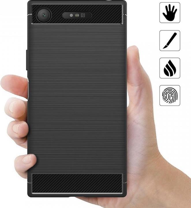 Produktbild Screenguard Sony Xperia XZ1 Hülle Carbon Brushed Soft TPU (Sony Xperia XZ1)
