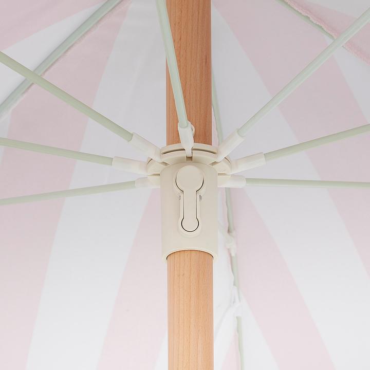 Produktbild Beliani Sonnenschirm ⌀ 150 cm rosa / weiss mit Volant MONDELLO (1.50 m)