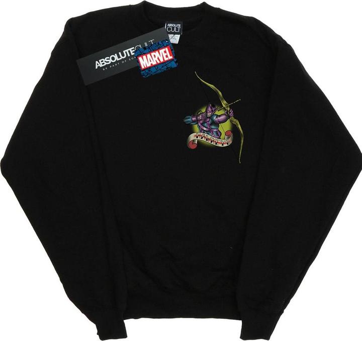 Actual product image Mens Hawkeye Tattoo Breast Print Sweatshirt (XXL)