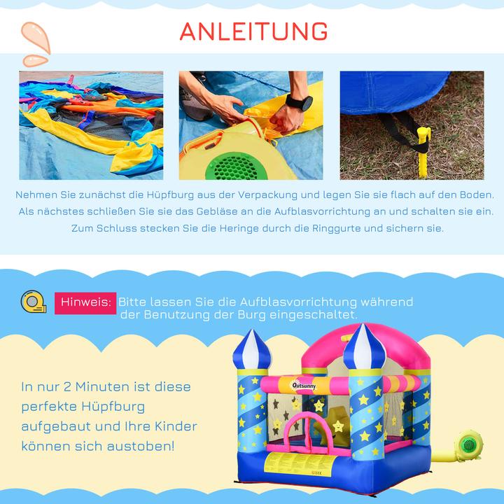 Actual product image Outsunny Children's bouncy castle in castle and star design