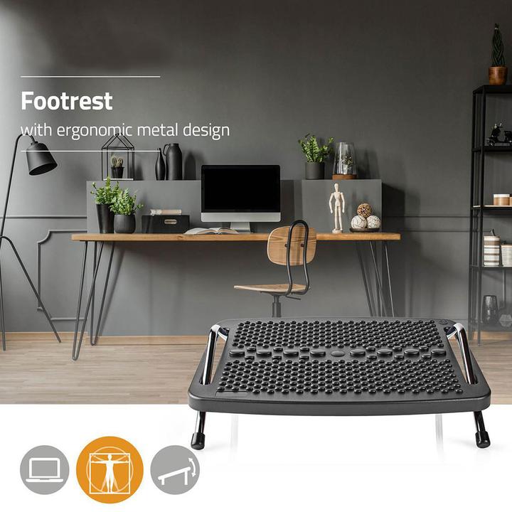Actual product image Nedis Footrest - Ergonomic - To improve comfort while working - For a better body (42 x 31 x 2 cm)