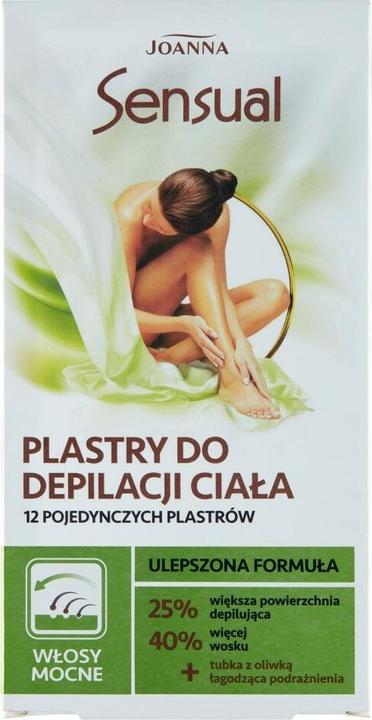 Joanna Sensual Hair Removal Patches Strong Hair 12Pcs + Soothing Olive (Körperlotion, 10 ml)
