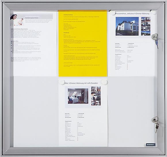 Actual product image eurokraft pro Showcase with hinged door (Magnet board, Bulletin board, 74.5 x 69.5 cm)