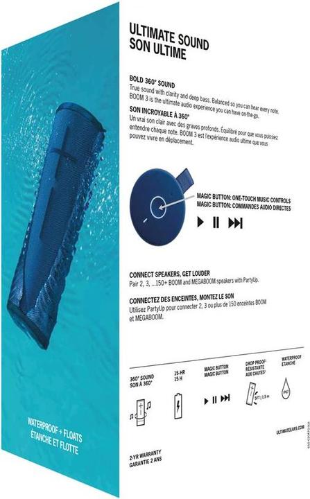 Produktbild UE Boom 3 (15 h, Akkubetrieb, Stromversorgung über USB)